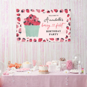 Banderoles Berry First Birday Party fraise