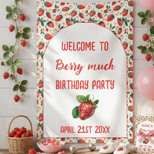 Banderoles Berry First Strawberry Girl 1er anniversaire fête