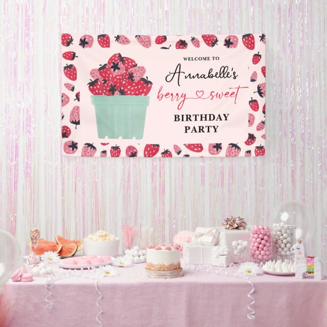 Banderoles Berry Sweet fête d'anniversaire fraise (Fête)