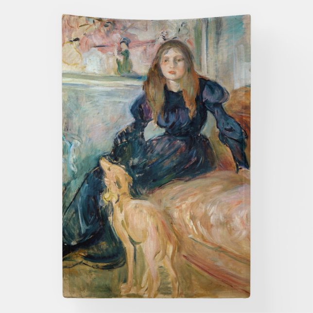 Banderoles Berthe Morisot - Julie et son Greyhound Laerte (Verticale)