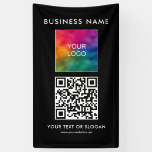 Banderoles Best Business Logo QR Code ici Modèle vertical