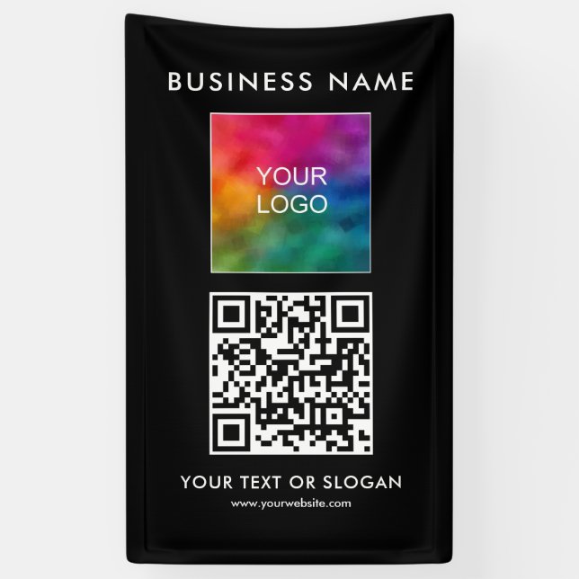Banderoles Best Business Logo QR Code ici Modèle vertical (Vertical)