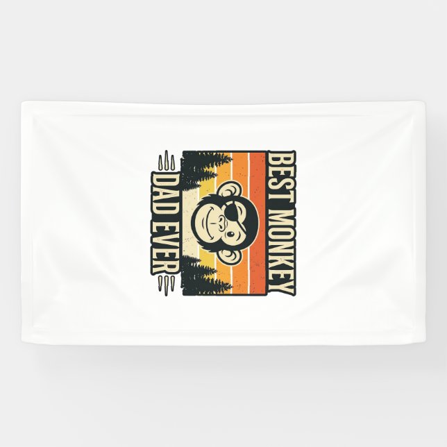 Banderoles Best Monkey Dad Ever Vintage Monkey Father Shirt_1 (Horizontal)
