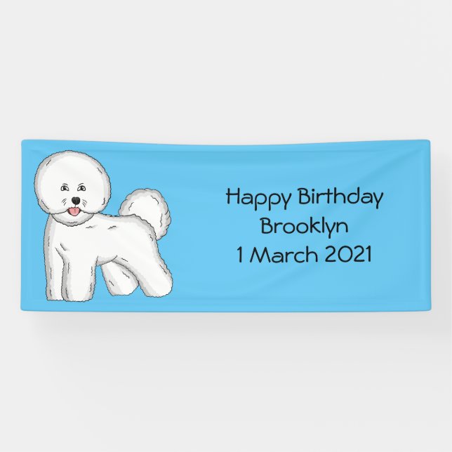 Banderoles Bichon frise dog dessin animé (Horizontal)