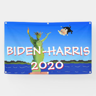 Banderoles Biden Harris 2020, le butin du vote présidentiel