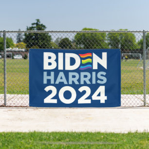 Banderoles Biden Harris 2024 Rainbow Flag LGBT