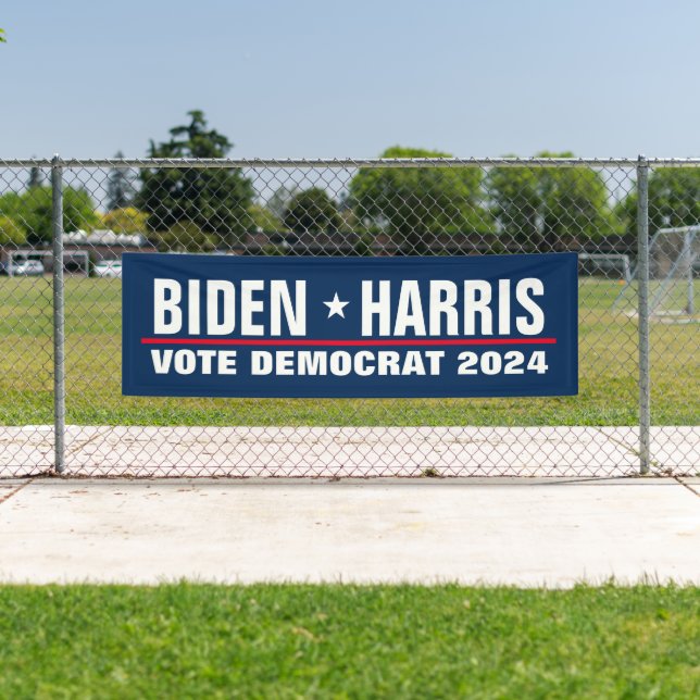 Banderoles Biden Harris 2024 vote démocrate politique (En situation)
