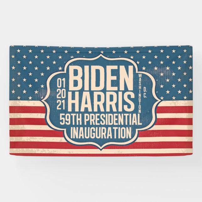 Banderoles Biden Harris 59e Inauguration Commémorative (Horizontal)