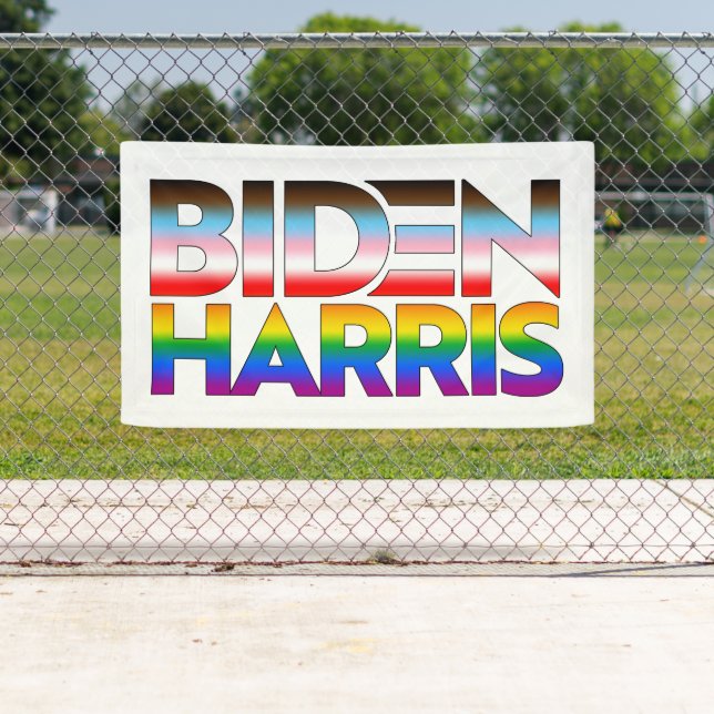 Banderoles Biden Harris Fierté LGBTQ+ (En situation)