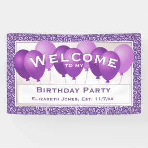 Banderoles Bienvenue 65e anniversaire Motif numéro   Purge/Bl