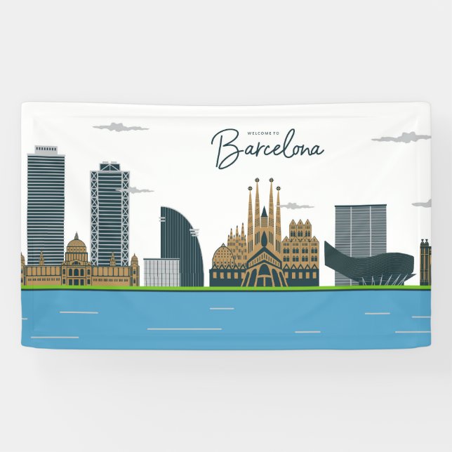 Banderoles Bienvenue à Barcelone (Horizontal)