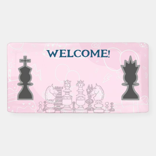 Banderoles Bienvenue à Chess Party (Horizontal)