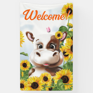 Banderoles Bienvenue à Cow Sunflower Farm