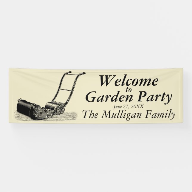 Banderoles Bienvenue à Garden Party Custom Outdoor Banner (Horizontal)