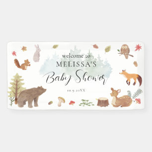 Banderoles Bienvenue à la Baby Shower Animaux de la Forêt
