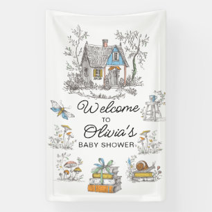 Banderoles Bienvenue à la Baby Shower Bois Champignon