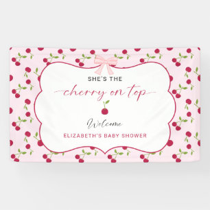 Banderoles Bienvenue à la Baby Shower Coquette Cherry On Top