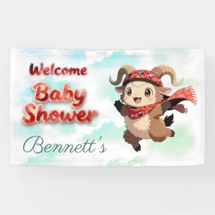 Banderoles Bienvenue à la Baby Shower Cute Ram Winter