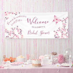 Banderoles Bienvenue à la Baby Shower de Fleur de Cerisier Pa