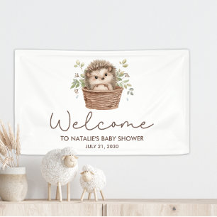Banderoles Bienvenue à la Baby Shower du Petit Hérisson Migno