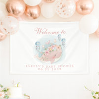 Bienvenue à la Baby Shower Fille Méduse Baleine Na