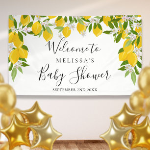 Banderoles Bienvenue à la Baby Shower Fleurs de Citron et Ver