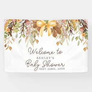 Banderoles Bienvenue à la Baby Shower Florale de Foliage d'Au