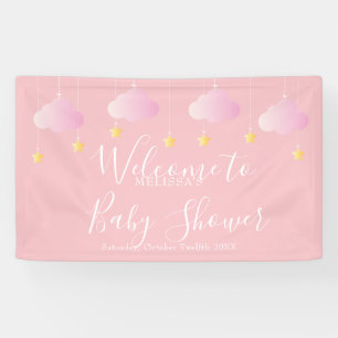 Banderoles Bienvenue à la Baby Shower Rose pour Bébé Fille