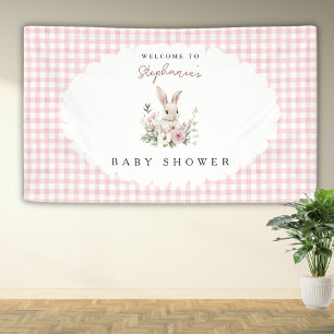 Banderoles Bienvenue à la Baby Shower Vintage Bunny Rose à Ca