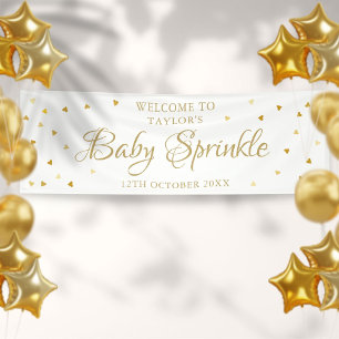 Banderoles Bienvenue à la Baby Sprinkle Shower Gold Hearts
