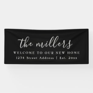 Banderoles Bienvenue à la famille noire et blanche   Fête du 
