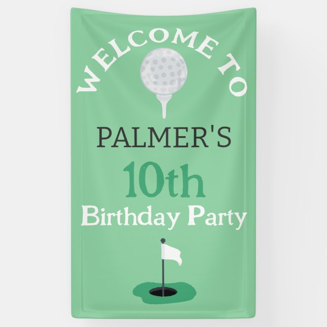 Banderoles Bienvenue À La Fête D'Anniversaire Du Golf (Vertical)