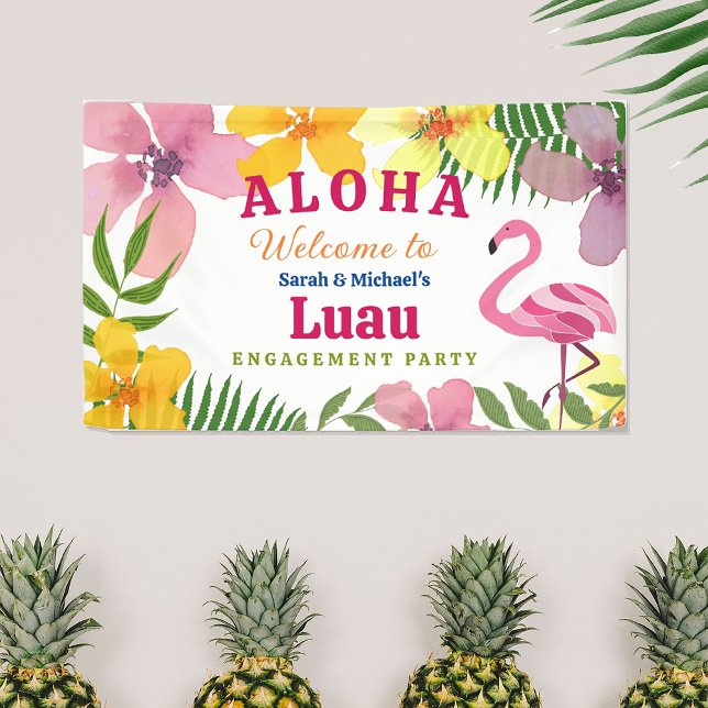 Banderoles Bienvenue à la fête de fiançailles Luau (Créateur téléchargé)