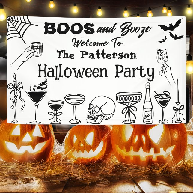 Banderoles Bienvenue à la fête d'Halloween Funny Spooky Scrib (Créateur téléchargé)