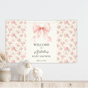 Banderoles Bienvenue à la fête prénatale Cottage Floral à rub