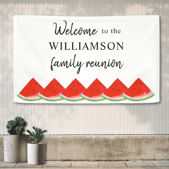 Banderoles Bienvenue à la réunion familiale de Watermelon (Créateur téléchargé)