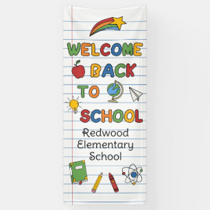 Banderoles Bienvenue à l'école Dessins colorés