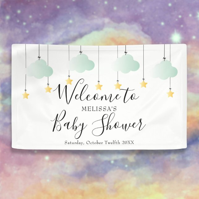 Banderoles Bienvenue à une Baby Shower Scintillante et Neutre (Twinkle Twinkle Neutral Baby Shower Welcome Banner)