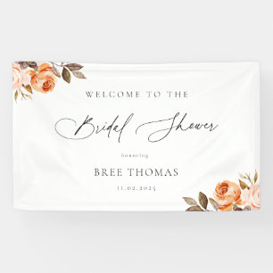 Banderoles Bienvenue à une douche nuptiale florale automnale