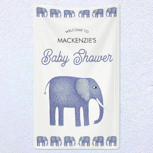 Banderoles Bienvenue au Baby shower éléphant