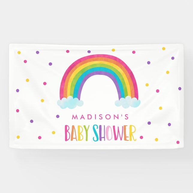 Banderoles Bienvenue au Baby shower Rainbow (Horizontal)