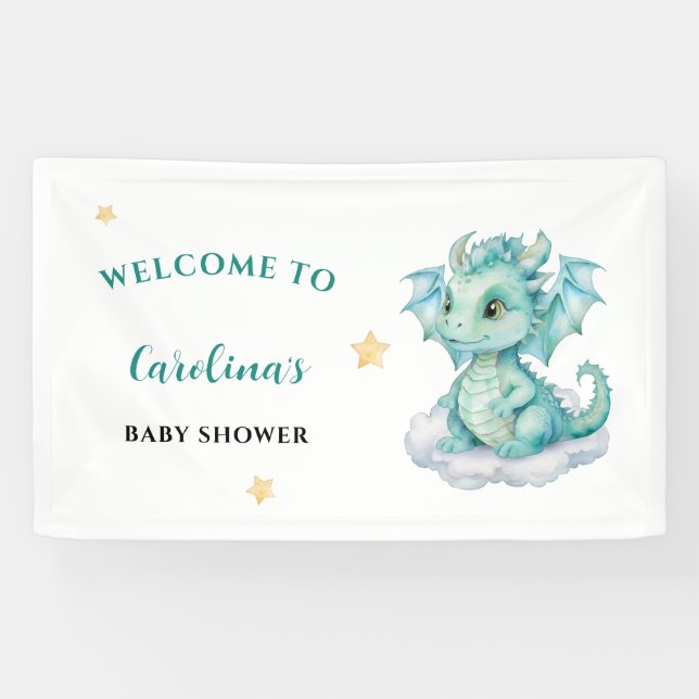 Banderoles Bienvenue au bébé dragon (Horizontal)