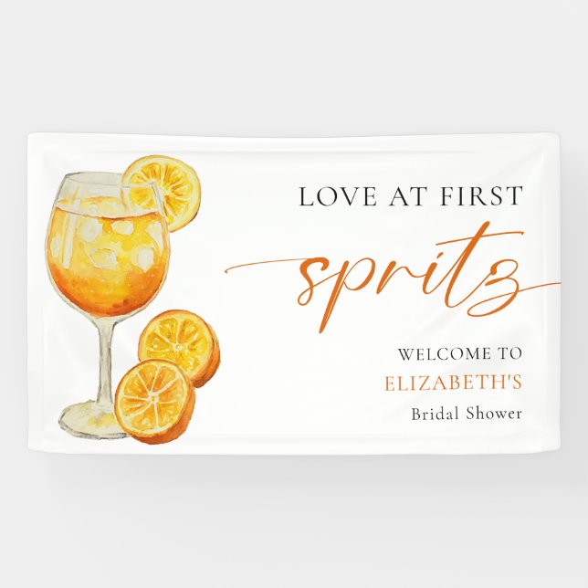 Banderoles Bienvenue au Mariage Amour au Premier Spritz Perso (Horizontal)