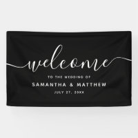 Bienvenue au mariage en écriture minimaliste noire