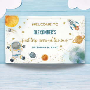 Banderoles Bienvenue autour de l'espace solaire pour le premi