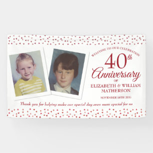 Banderoles Bienvenue aux photos d'enfants pour les 40 ans de