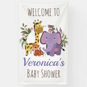 Banderoles Bienvenue Baby shower animal de Safari Jungle Cute