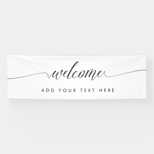 Banderoles Bienvenue Banner Poster Vinyl Faire-part personnal (Horizontal)