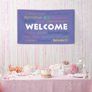Banderoles Bienvenue Beaucoup de langues Typographie Périwink