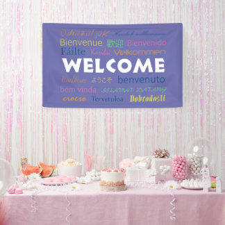 Banderoles Bienvenue Beaucoup de langues Typographie Périwink